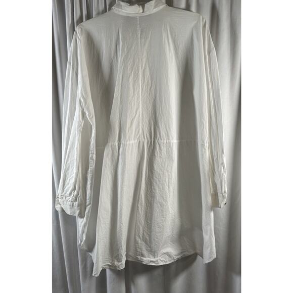 Zara Oversized w/ pearl/gold buttons Shirt White M light academia 73-48 - Picture 13 of 16
